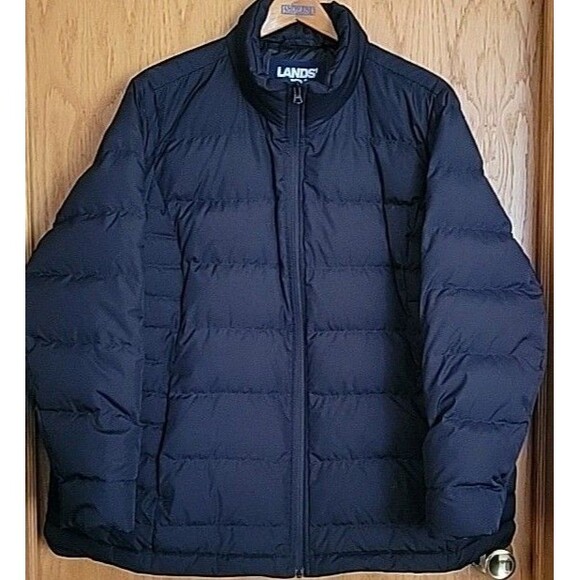 Lands' End 2X Women's BLACK Plus Size Down Puffer Jacket 20-22W Solid 600 Fill - Picture 1 of 9